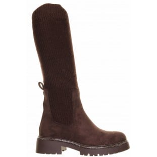 Brown knee clearance high boots ireland