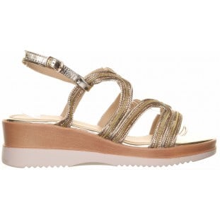 Gold Mid Wedge Glimmer Sandal