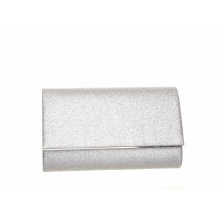 Silver Straight Bar Clutch Bag