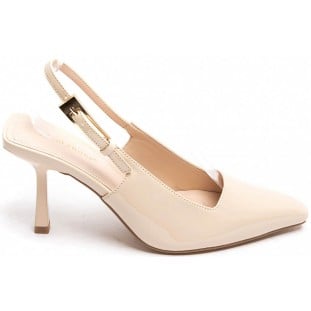 Nude High Heel Sling Back Courts