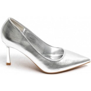 Silver Plain Court Shoe