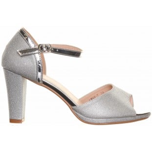 Silver Two Part Glimmer Platform Sandal