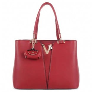 Red V Design Top Handle Bag