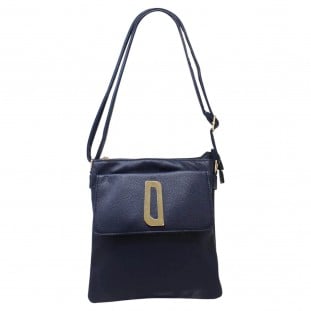 Navy Oval Design Crossbody Bag