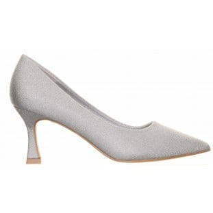 Silver Glitter Court Shoe