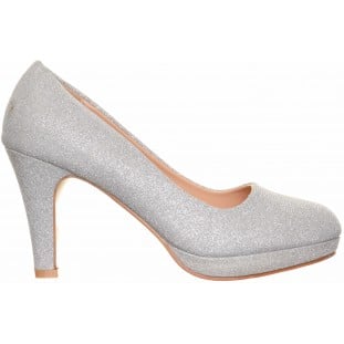 Silver Glitter Platform Court