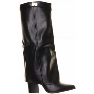 Black Fold Down Knee High Boot