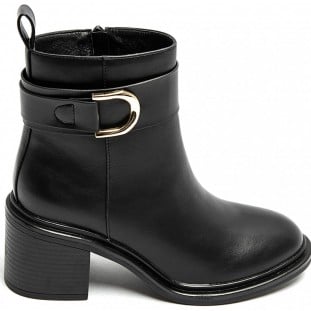 Black U Trim Ankle Boot