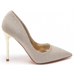 Gold Glitter High Heel Court