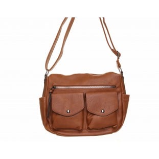 Camel Twin Pocket Shoulder Bag