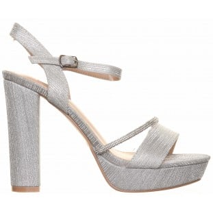 Silver Platform Glitter Sandal