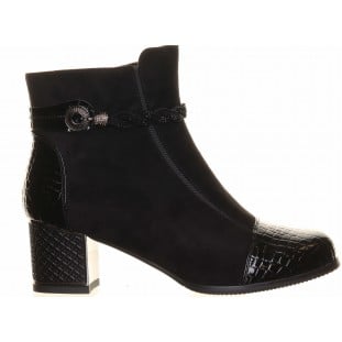 Redz Black Croc Toecap Ankle Boot