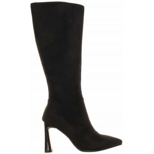 Redz Black Knee High Pointed Boot