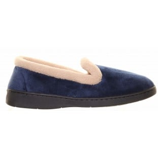 Navy Closed Back Fur Slipper