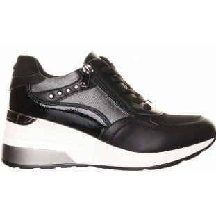 Tommy Bowe Black Wedge Laced Trainer