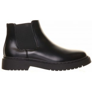 Black Chunky Flat Chelsea Boot