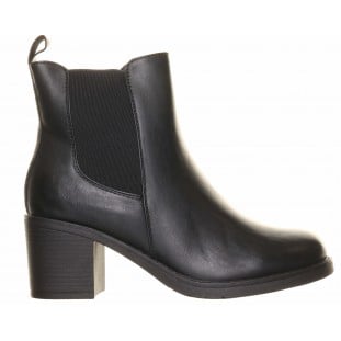 Black Plain Block Heel Chelsea Ankle Boot