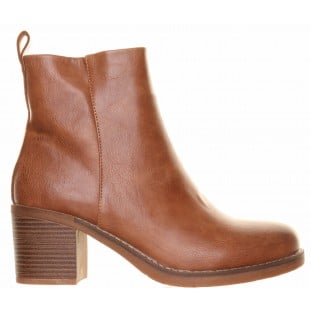 Camel Plain Block Heel Ankle Boot