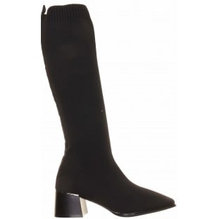 Black Stretch Knee High Boot