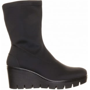 Redz Black Lycra Wedge Ankle Boot