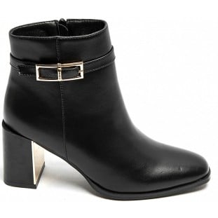 Black Small Buckle Ankle Boot