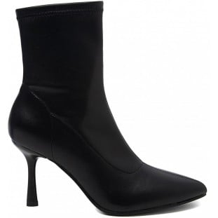 Black High Heel Plain Ankle Boot