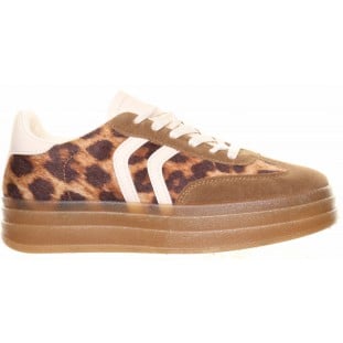 Leopard Chevron Stripe Platform Gum Sole Trainer