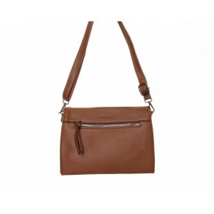 Camel Small Zip Front Shoulder Bag