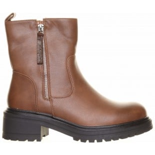 Camel Zip Casual Ankle Boot