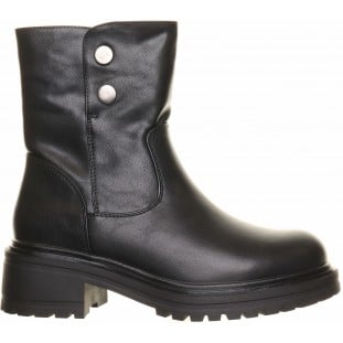 Black Two Button Casual Ankle Boot