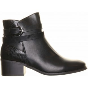 Black Flat Strap Ankle Boot