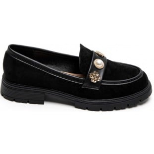 Black Pearl Gold Trim Loafer