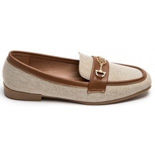 Camel Trim Flat Loafer