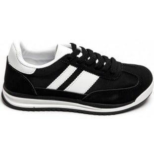 Black White Two Stripe Trainer