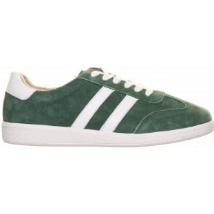 Drilleys Green Two Stripe White Sole Trainer