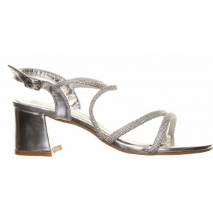 Sorrento Siver Block Heel Diamante Sandal