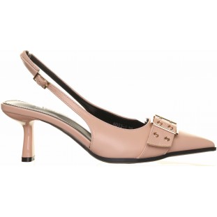 Beige Buckle Sling Back Court