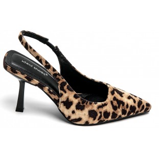 Leopard High Heel Sling Back Court