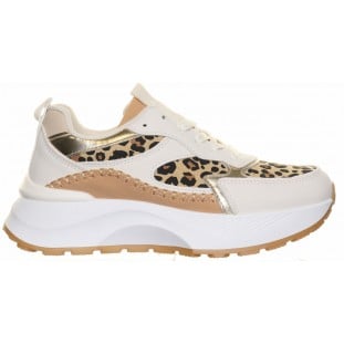 Leopard Trim Wedge Laced Trainer