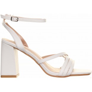 White Block Heel Strappy Sandal