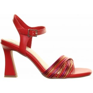 Marco Tozzi Red Strippy High Heel Sandal