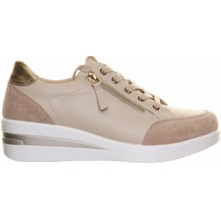 Beige Side Zip Wegde Casual